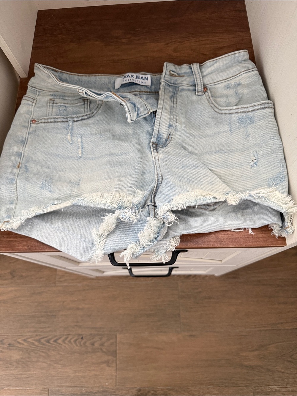 Wax Jean Light Wash Distressed Denim Cutoff Shorts
